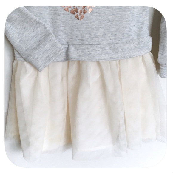 💗Girls Sparkly Heart Long Sleeve Dress - Picture 3 of 4